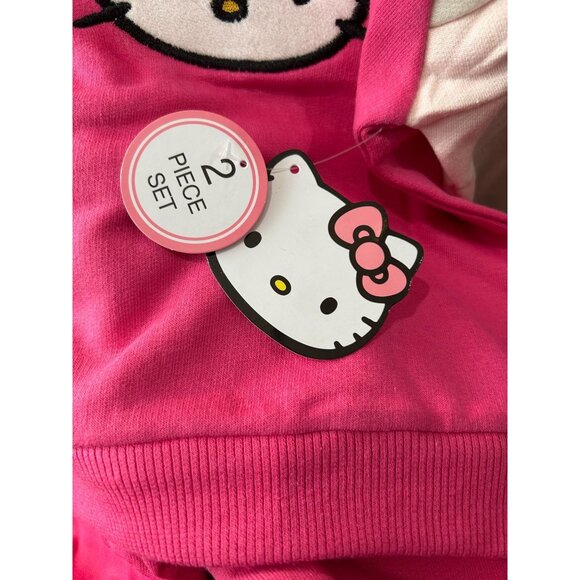 NWT Girls 3T Hello Kitty 2-piece Pink Jogger and Sweatshirt Set MSRP $34 - Picture 2 of 5